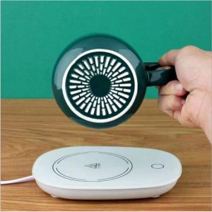 เซทแก้ว+เครื่องอุ่นแล้ว 1เซทประกอบด้วย แก้วเซรามิค ถาดไฟฟ้าอุ่นแก้ว ช้อน