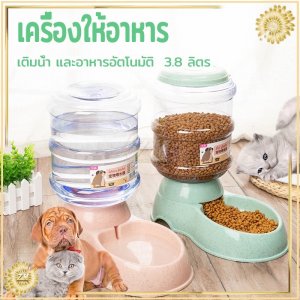 เครื่องให้อาหารให้น้ำแมว3.8ลิตร แบบอัตโนมัติ  1เซท ประกอบด้วย เครื่องให้อาหาร+เครื่องให้น้ำ