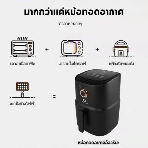 HAN RIVER 3.5Lหม้อทอดไร้น้ำมัน ปุ่มควบคุมปุ่มเดียว ระบบหมุนเวียนลมร้อน 360° air fryer