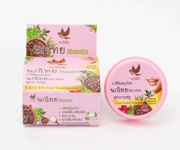 เซ็ต 3 กระปุก ยาสีสมุนไพร นกไทย 5ดาว4เอ สูตรกานพลู ขนาด 25 กรัม