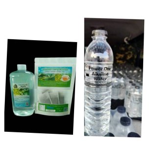 ชุดดูแลสุขภาพ 3 อย่าง ชา+น้ำกลั่นพญาไต+Power One Alkaline 600 ML.12ขวด อย.12-2-02066-6-0006