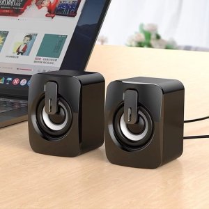 ลำโพงคอม ลําโพงคอมพิวเตอร์ speaker ลําโพงสเตอริโอ ลำโพงตั้งโต๊ะ สําหรับคอมพิวเตอร์ตั้งโต๊ะ รุ่น A2