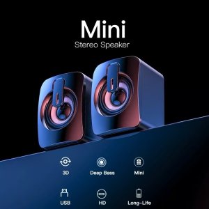 ลำโพงคอม ลําโพงคอมพิวเตอร์ speaker ลําโพงสเตอริโอ ลำโพงตั้งโต๊ะ สําหรับคอมพิวเตอร์ตั้งโต๊ะ รุ่น A2