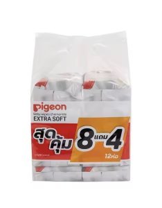 เบบี้ไวพส์ แพ็ค 8+4(12ห่อ) pigeon wipes ผ้าเปียกพีเจ้น