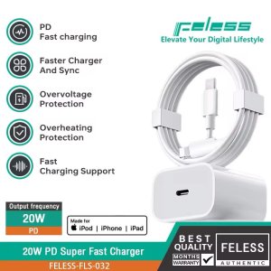 FELESS สายชาร์จเร็ว หัวชาร์จ 20W สำหรับไอโฟน ไอแพด