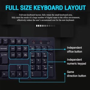 ชุดคีย์บอร์ดและเมาส์ USB ชุดคีย์บอร์ด พร้อมเม้าส์ แป้นพิมพ์ ไทย