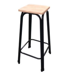 เก้าอี้ขาคู่ สีขาว / สีดำ ขนาด 30 นิ้ว ยางพารา โดนน้ำได้ เก้าอี้หน้าไม้