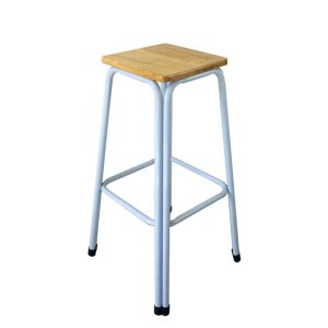 เก้าอี้ขาคู่ สีขาว / สีดำ ขนาด 30 นิ้ว ยางพารา โดนน้ำได้ เก้าอี้หน้าไม้