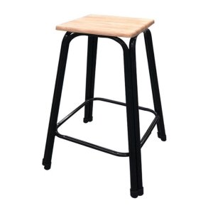 เก้าอี้ขาคู่ สีขาว / สีดำ ขนาด 24 นิ้ว ยางพารา โดนน้ำได้ เก้าอี้หน้าไม้