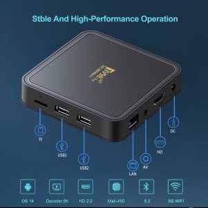 2025 TV98 Pro 8K HD LED Digital Display Android 14 TV Box  Dual WiFi with Voice Remote Control(2GB + 32GB)