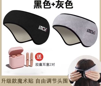 Solarflux Earmuff หน้ากากนอนหลับ,กันเสียงป้องกันเสียงรบกวน Eye Mask Cover,พร้อมหู Muffs หู Defenders ลดเสียงรบกวน Sleeping Eyes(สีดำ)