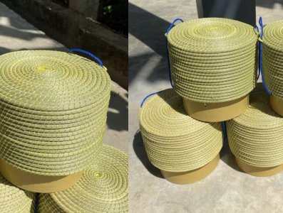 กระติบข้าวเหนียวทำจากต้นกก กระติบข้าวเหนียว6.5นิ้ว